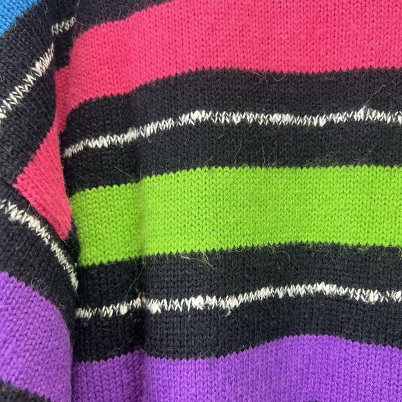 Vintage Esprit Sport Striped Rainbow Sweater Size Medium 80s 90s Knit - Picture 5 of 5